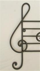 Attaccapanni a 3 note musicali in ferro battuto lavorato a mano